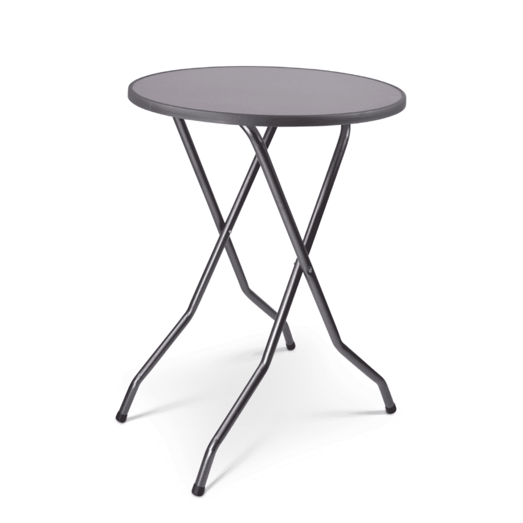 Statafel met metalen poten, ideaal voor evenementen en horeca.